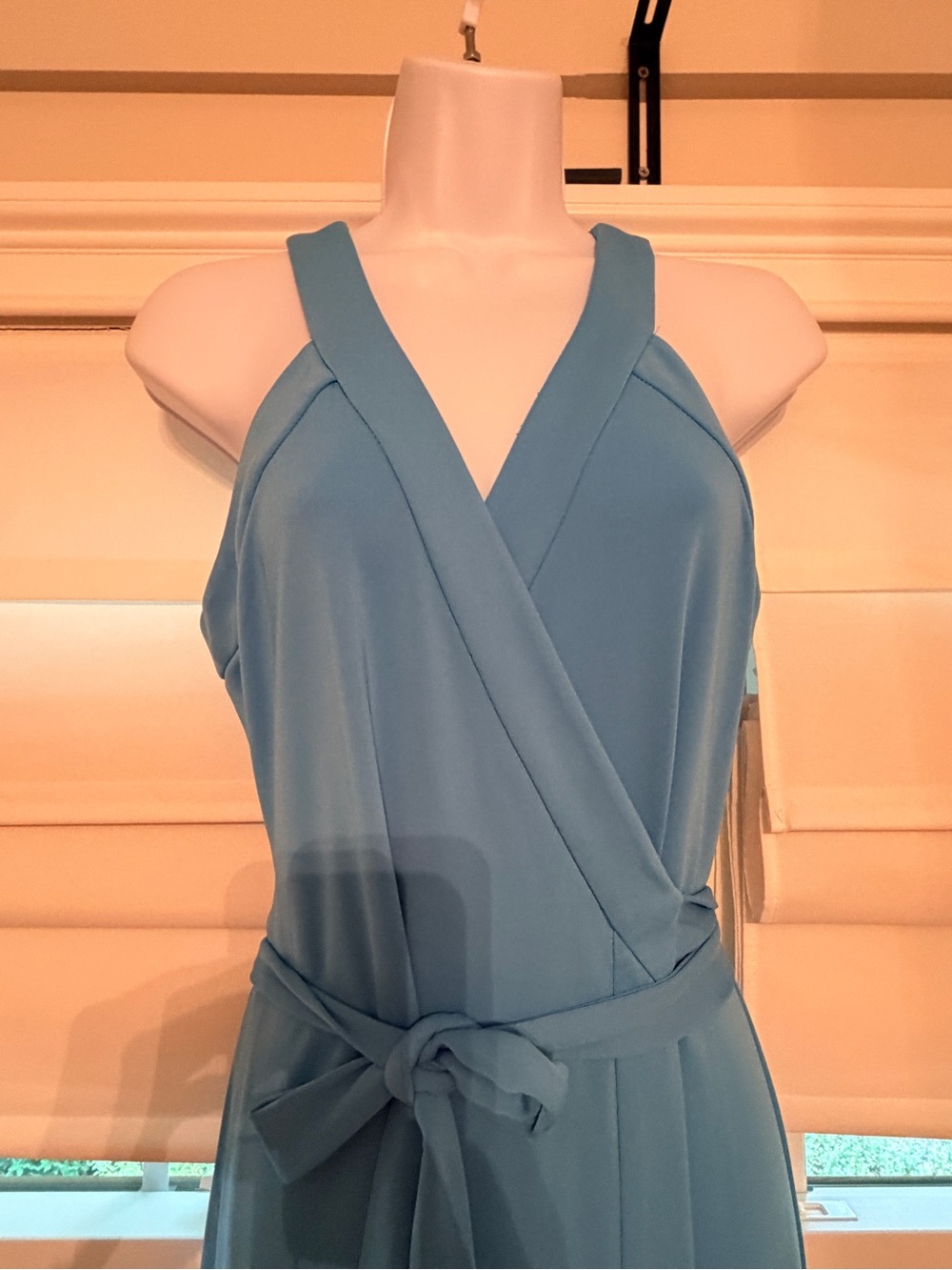 Ann Taylor Periwinkle Blue Sleeveless Wrap-Style Midi Dress - Picture 2 of 4